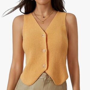 Orange sweater vest tank top